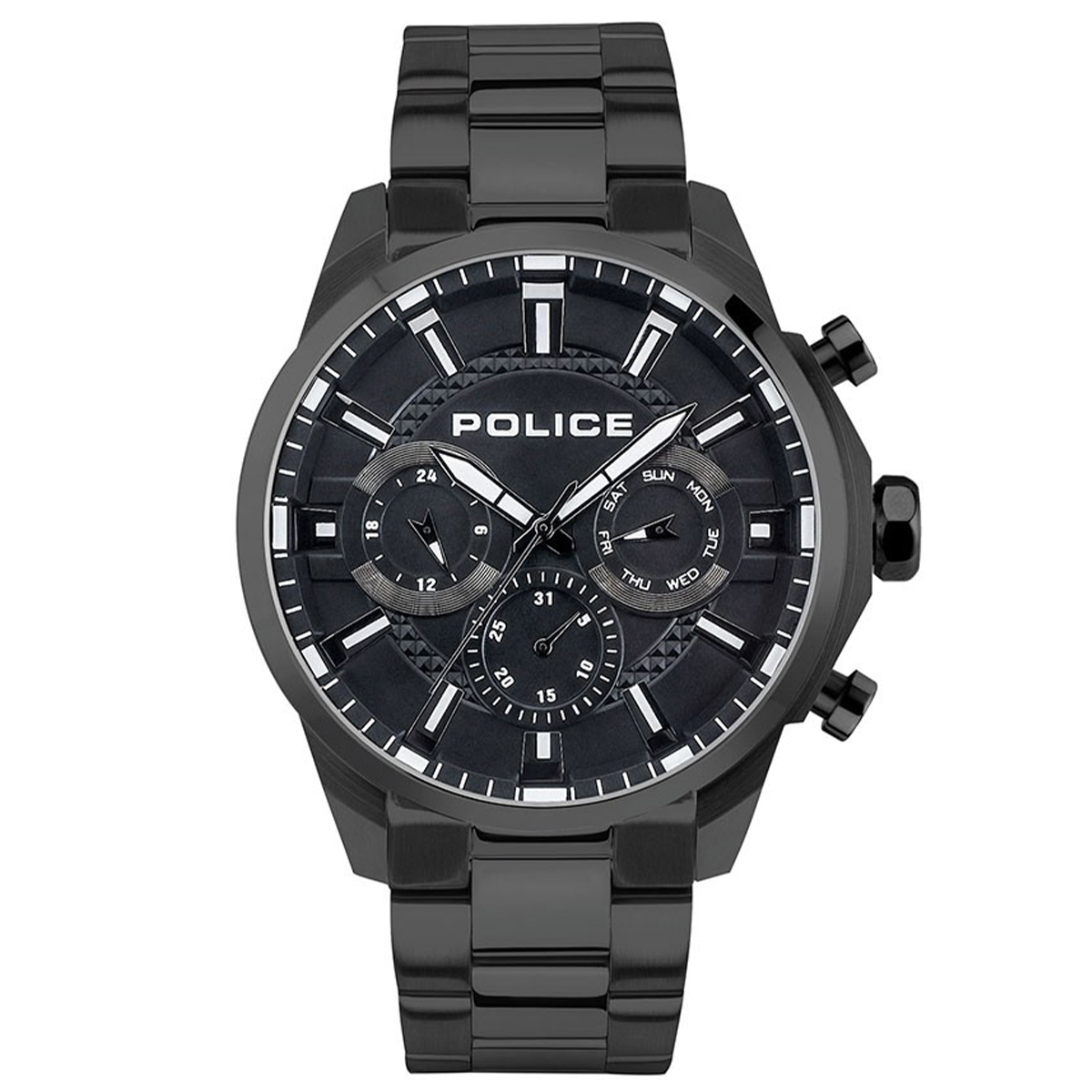 MONTRE POLICE HOMME M.FONCTION ACIER